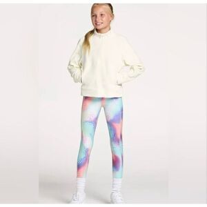 DSG Girls Cream Velour Fleece Quarter Zip Pullover Sweater Youth Small 8/9